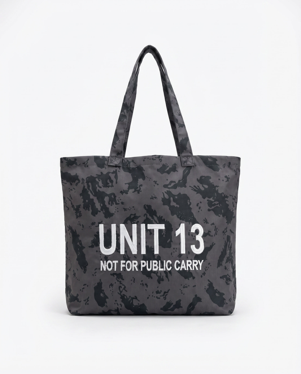 UNIT13 ''NOT FOR PUBLIC CARRY'' Tote Bag- Grey/Black /White