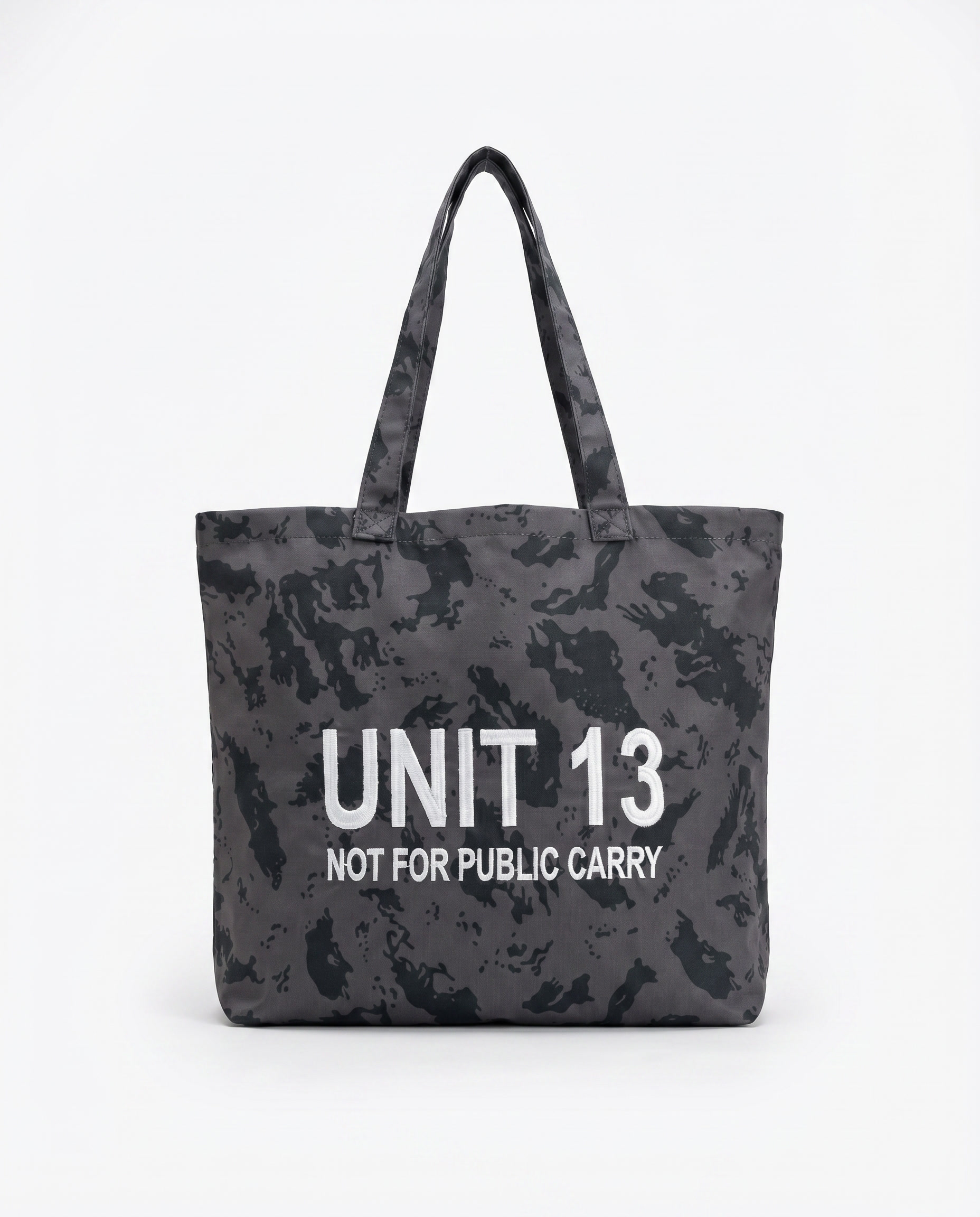 UNIT13 ''NOT FOR PUBLIC CARRY'' Tote Bag- Grey/Black /White