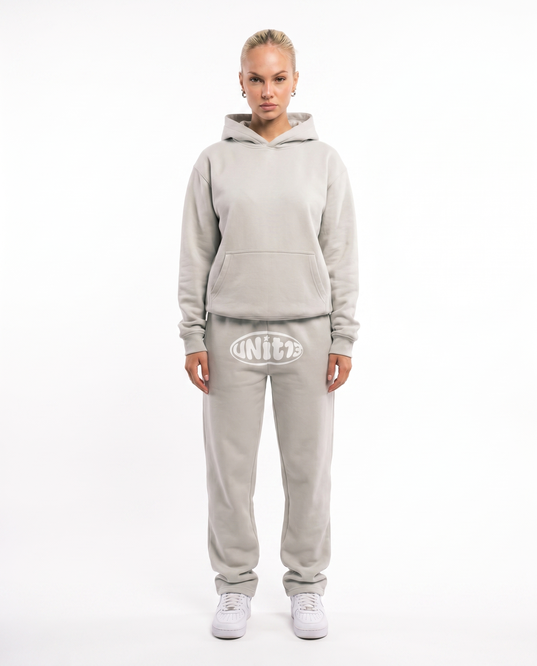 UNIT13 OUTSIDE THE CIRCLE - Straight-Leg Sweatpants - stone grey