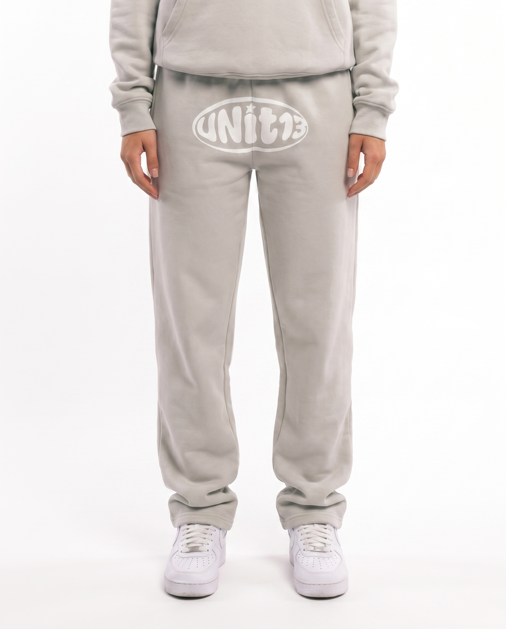 UNIT13 OUTSIDE THE CIRCLE - Straight-Leg Sweatpants - stone grey