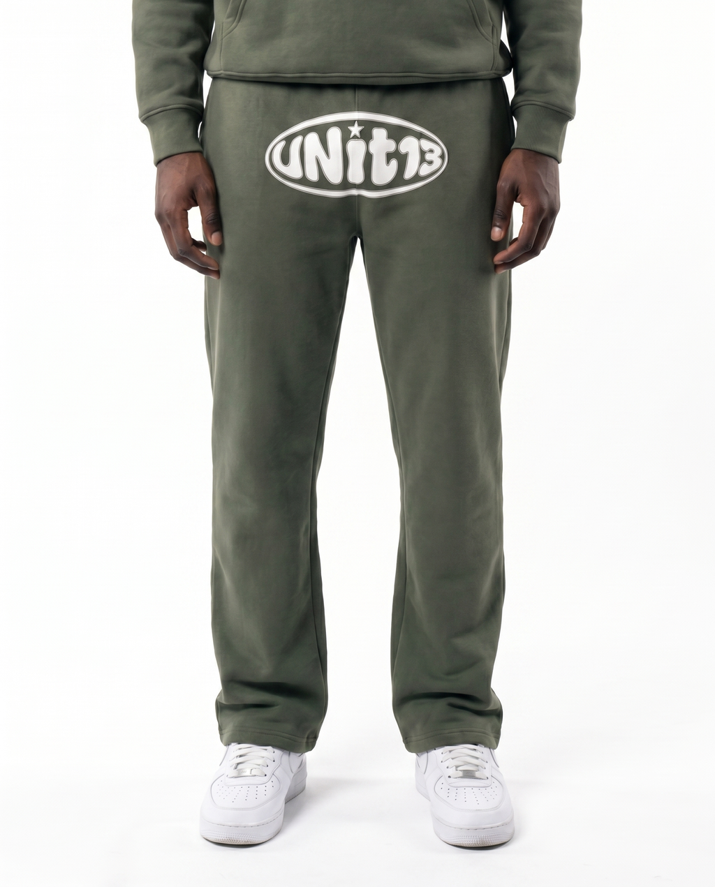 UNIT13 OUTSIDE THE CIRCLE - Straight-Leg Sweatpants - olive green